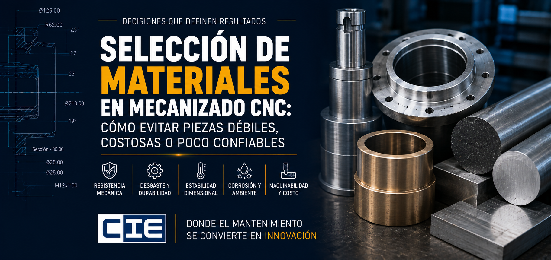 Selección de materiales en mecanizado CNC: cómo evitar piezas débiles, costosas o poco confiables